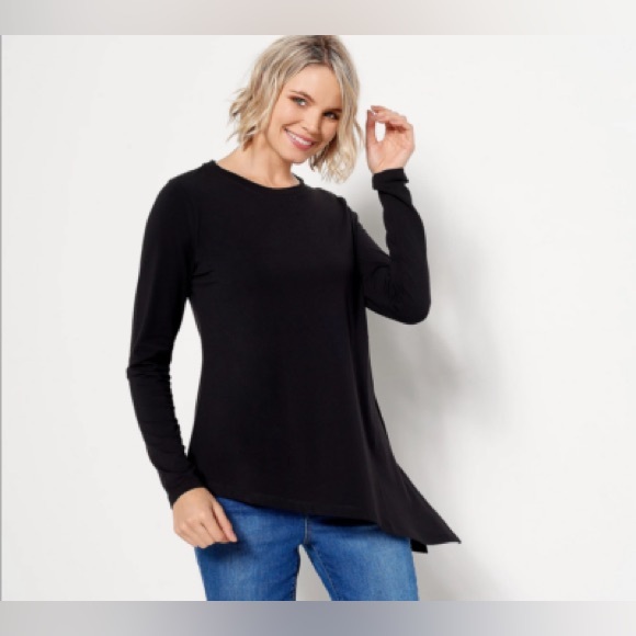 NWT! Isaac Mizrahi Asymmetrical Long Sleeve Shirt - Picture 3 of 6